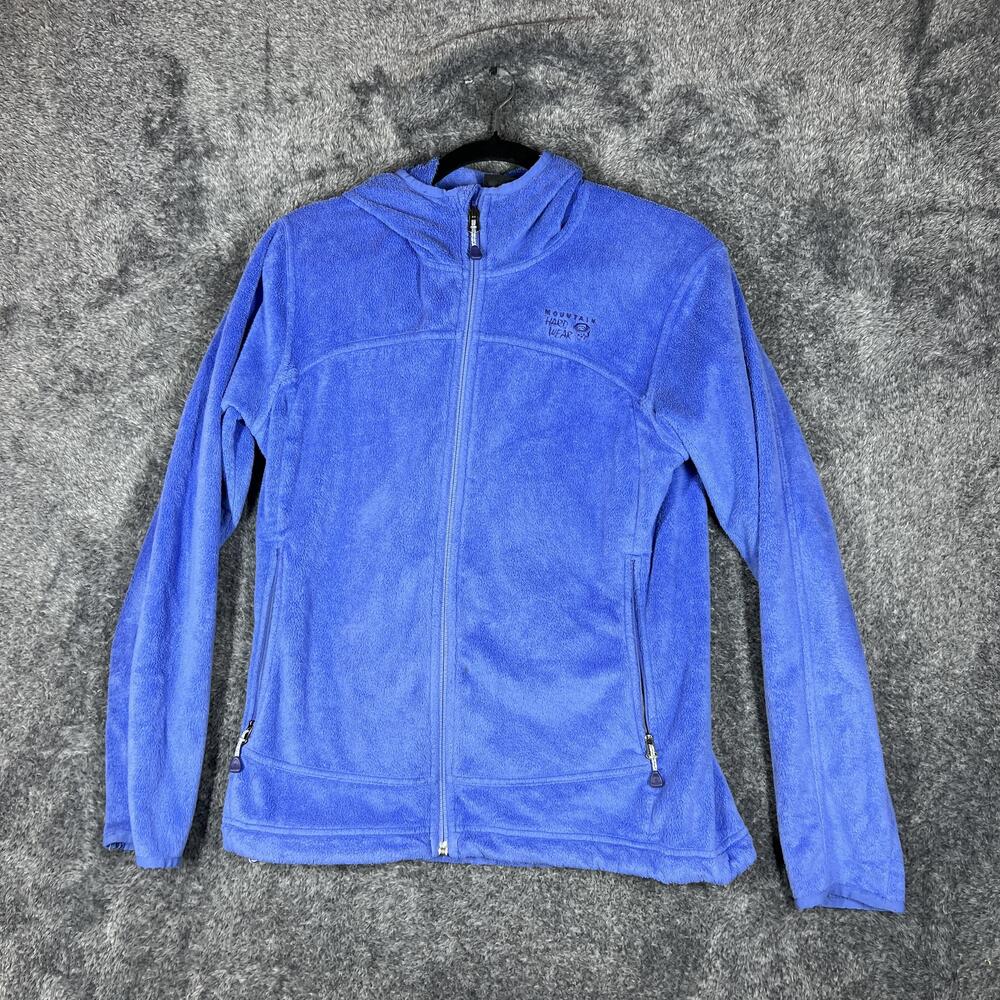 Mountain Hardwear Hoodie Womens Medium Blue Full Zip Fleece Hooded Jacket